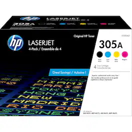 HP - 305A Standard Yield Toner Cartridge, 4/Pack (CE305AQ1) - Black/Cyan/Magenta/Yellow