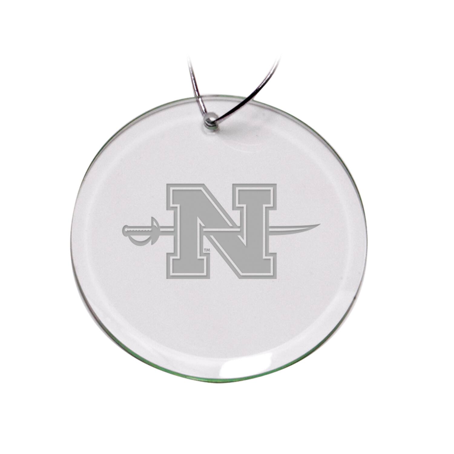 Front. Jardine - Nicholls State Colonels Primary Logo 3'' Round Glass Ornament - Multicolor.