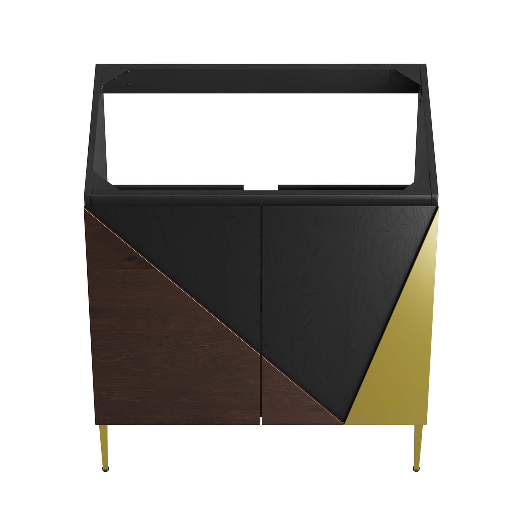 Alt View 4. Modway - Alchemist Bathroom Cabinet Basin Not Included by Modway - Black Gold.