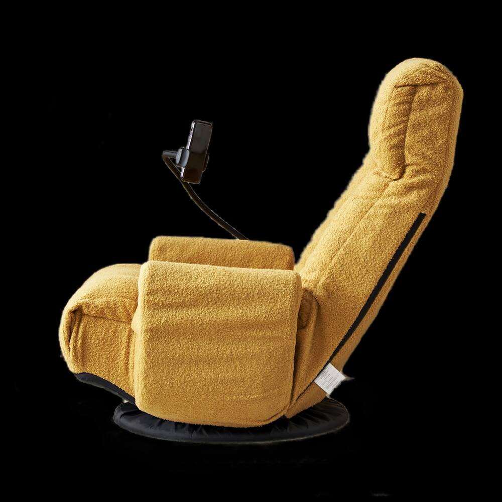 Alt View 1. Loheer - Loheer Adjustable Gaming Chair 360 Degree Rotatable Sofa Chair Yellow Lounge Chair for Living Room with Phone Holder - Yellow.