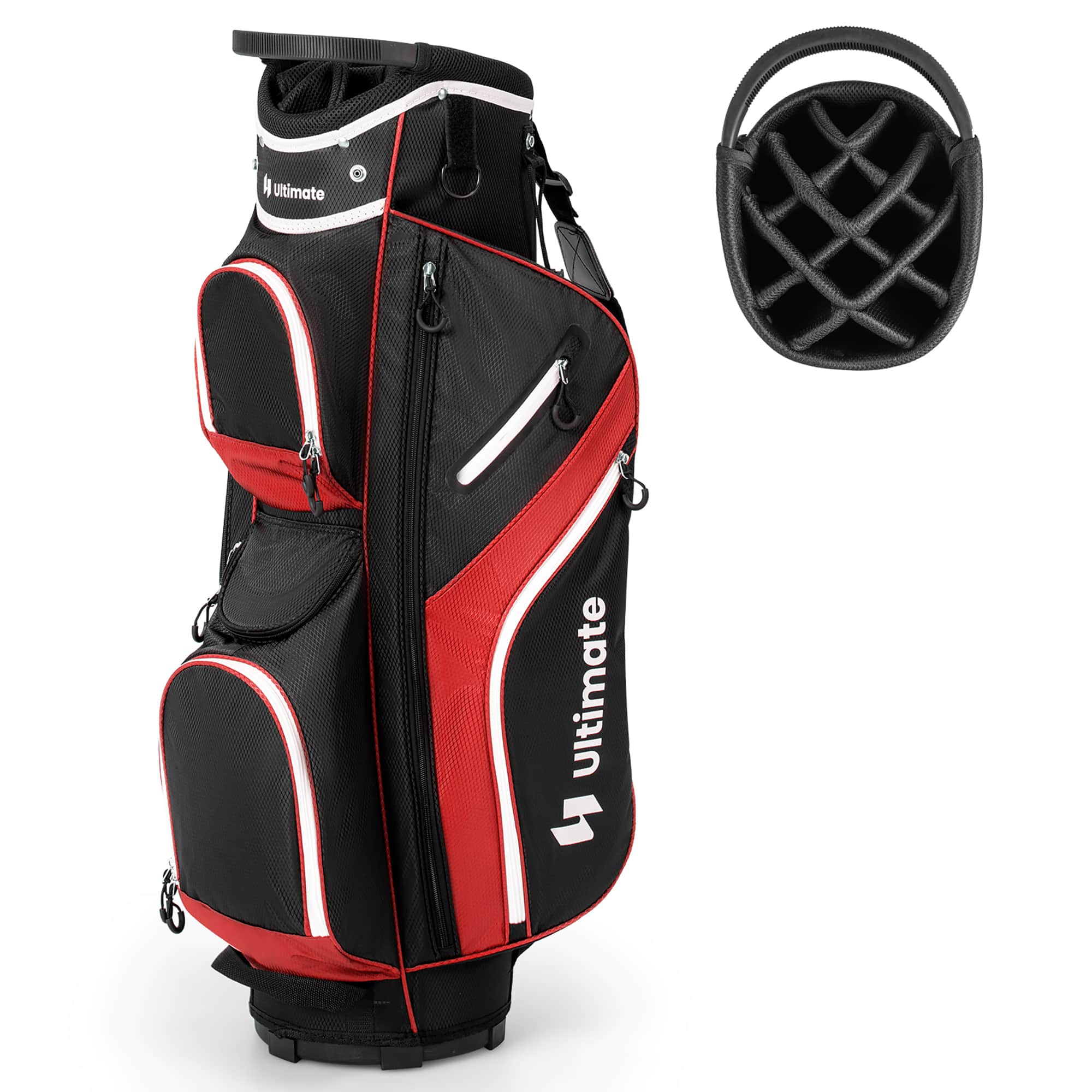 Gymax - Golf Cart Bag Lightweight Golf Club Bag w/ 14 Way Dividers Top & Carry Handles - Red