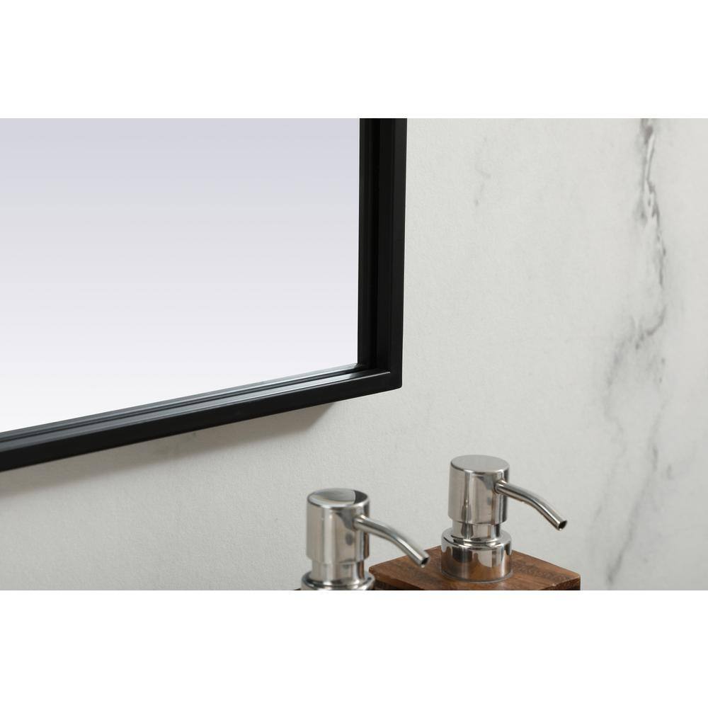 Back. Elegant Decor - Metal Frame Arch Mirror 42x34 Inch in Black - Black.