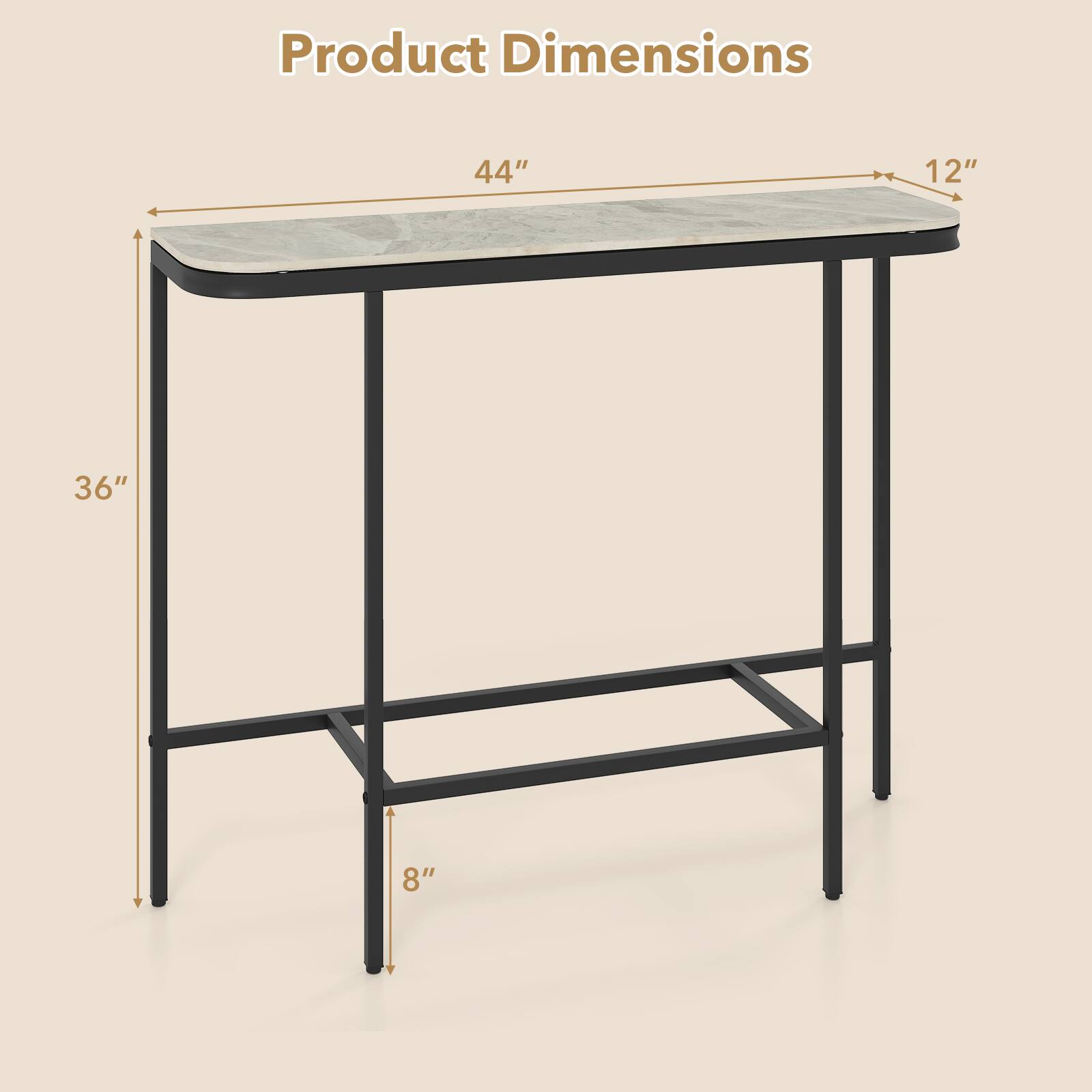 Product Dimensions
44"
12"
36"
8"