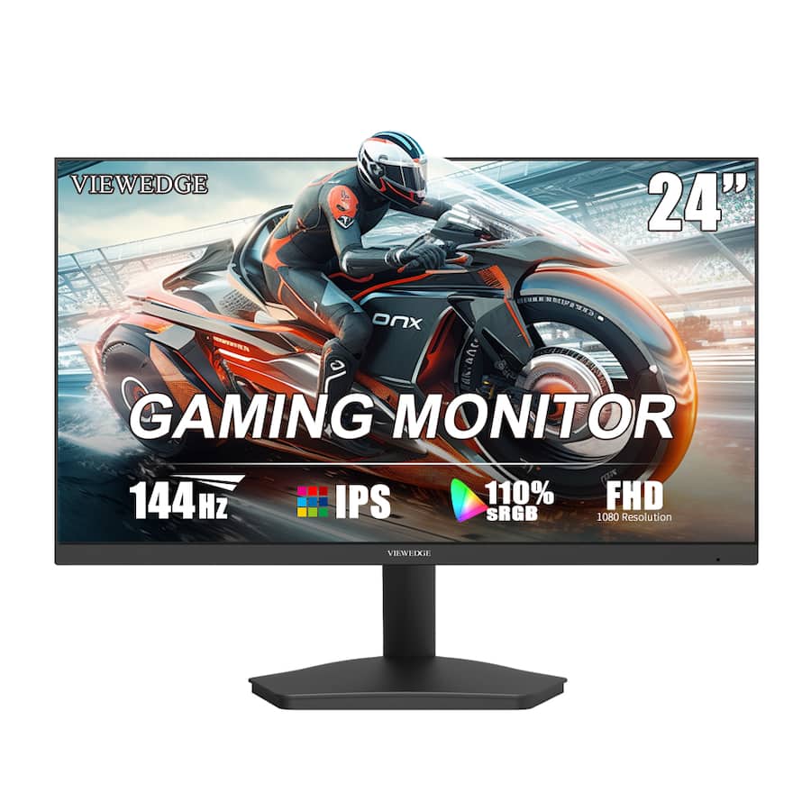 Viewedge Gaming Monitor 24 Inch FHD 144hz, IPS 1ms 1080p Computer Monitor With 110% SRGB, Bluelight Filter, HDMI & VGA Port, Support Wall Mount