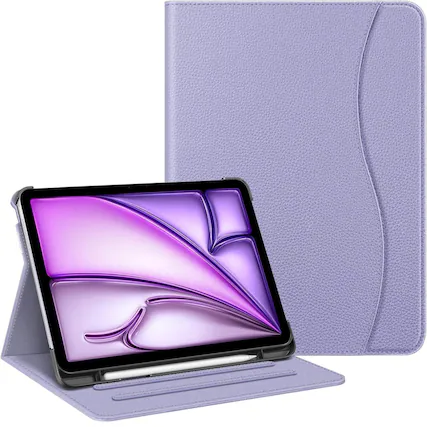 Front. Kitcheniva - iPad Air 11 Inch M3 2025 Multi Angle Viewing Case For Air 5th 4th 10.9 Inch Lilac Purple - Lilac Purple.