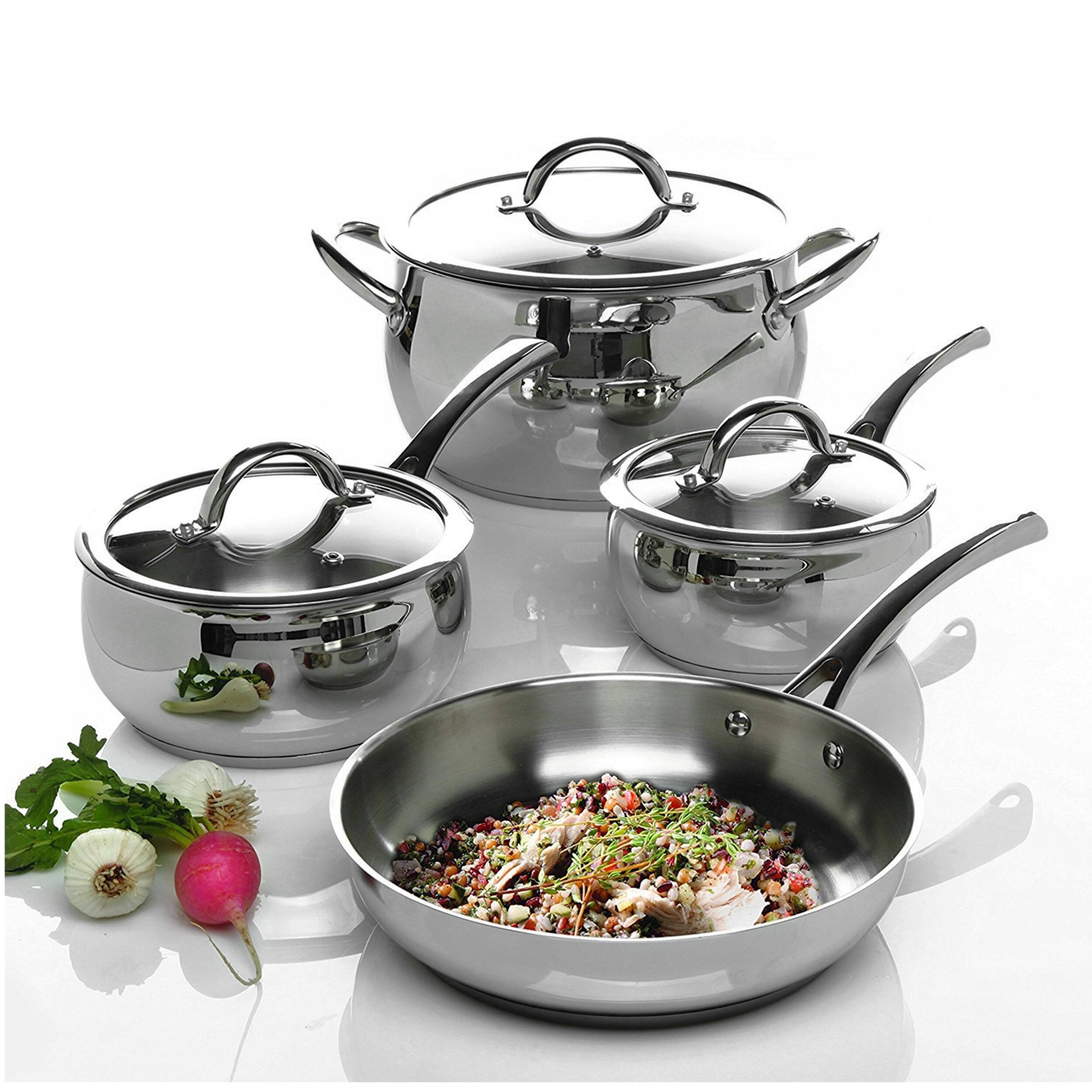 Alt View 2. Oster - Oster Derrick 7 Piece Stainless Steel Cookware Set - Silver.