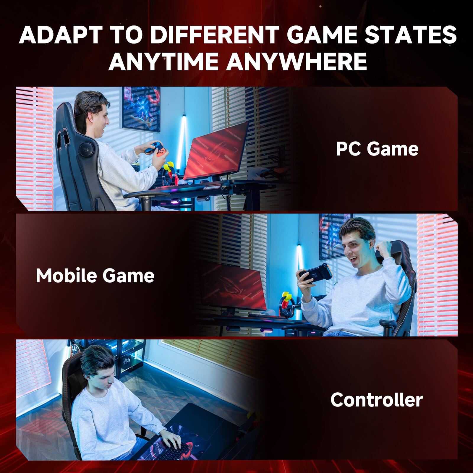 ADAPT TO DIFFERENT GAME STATES ANYTIME ANYWHERE PC Game Mobile Game Controller