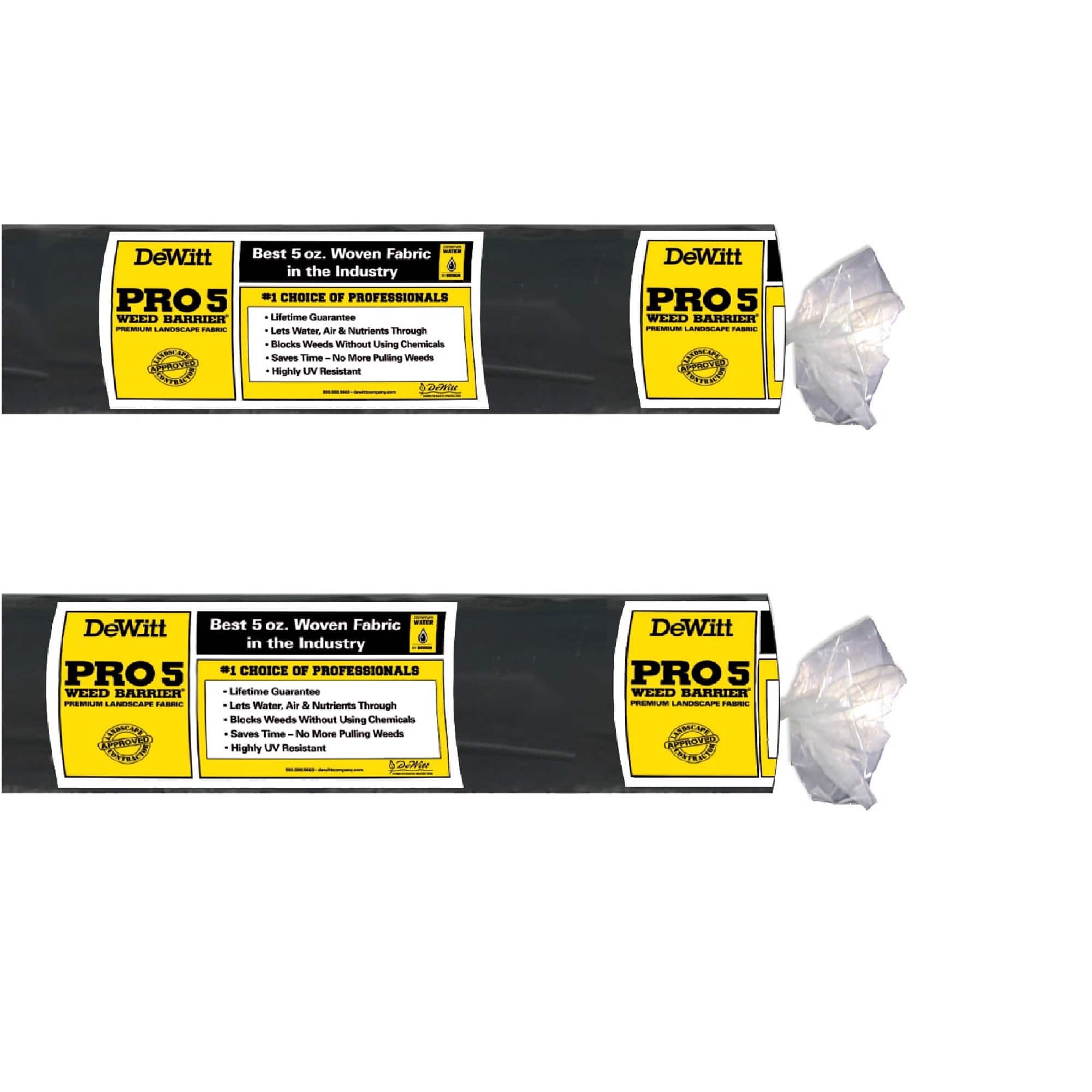 3 x 250 ft Weed Barrier Fabric w/ DeWitt 4 x 250 ft Weed Barrier Fabric - Black