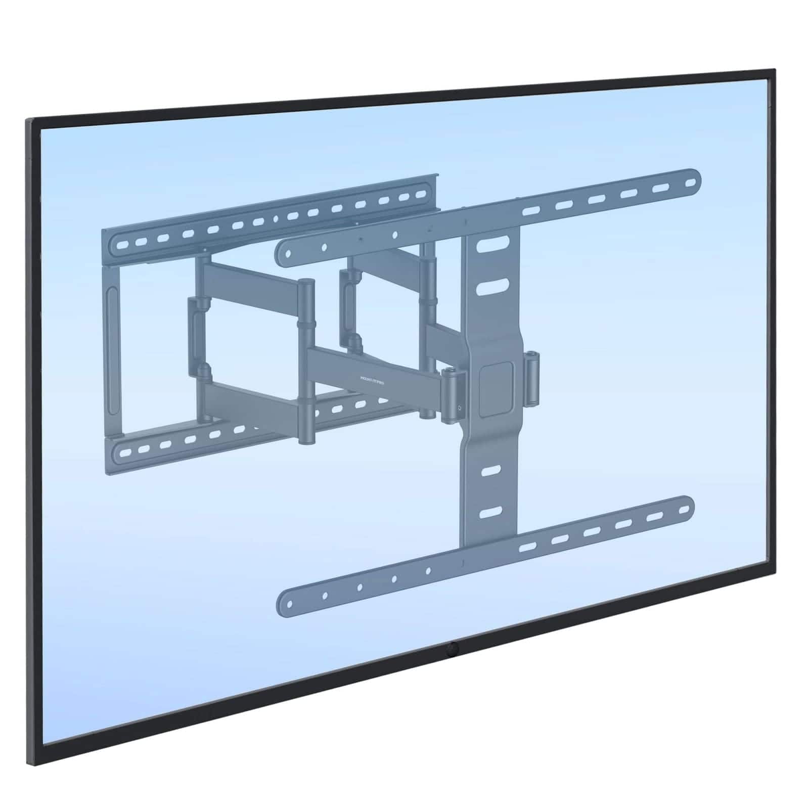 Front. Mount-It! - Ultra-Slim ADA-Compliant Full Motion TV Wall Mount 43–90", 132 lb Capacity, Swivel/Tilt, 1.1" Profile - Black.