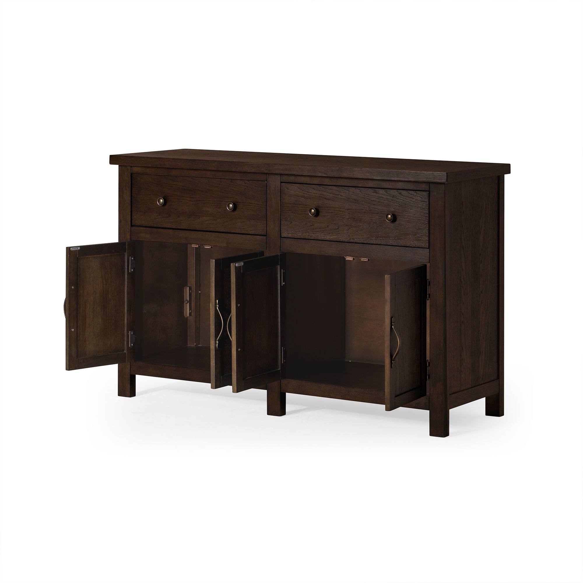 Alt View 2. Maven Lane - Maven Lane Felix Rustic Wooden Sideboard in Weathered Brown Finish - Weathered Brown.