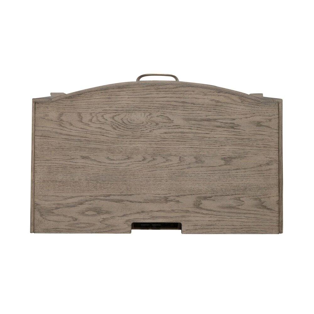 Angle. Liberty Furniture Industries - Bedroom Nightstand with Charging Station AC, USB-A, USB-C - Burnished Beige Oak - Burnished Beige.