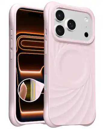 Front. Ornarto - ORNARTO Vortuxe for iPhone 17 Pro Case 6.3",Compatible with MagSafe,Sleek Liquid Silicone Phone Cover-Pink Quartz - Pink Quartz.