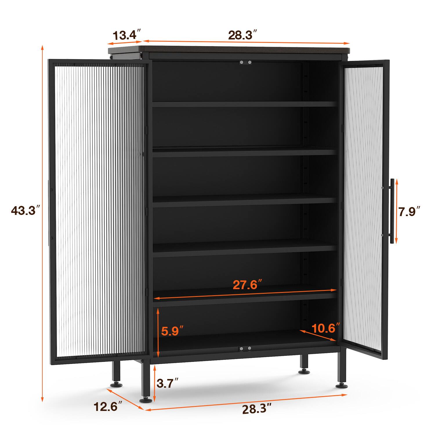13.4" 28.3" 43.3" 7.9" 27.6" 5.9" 10.6" 3.7" 12.6" 28.3"