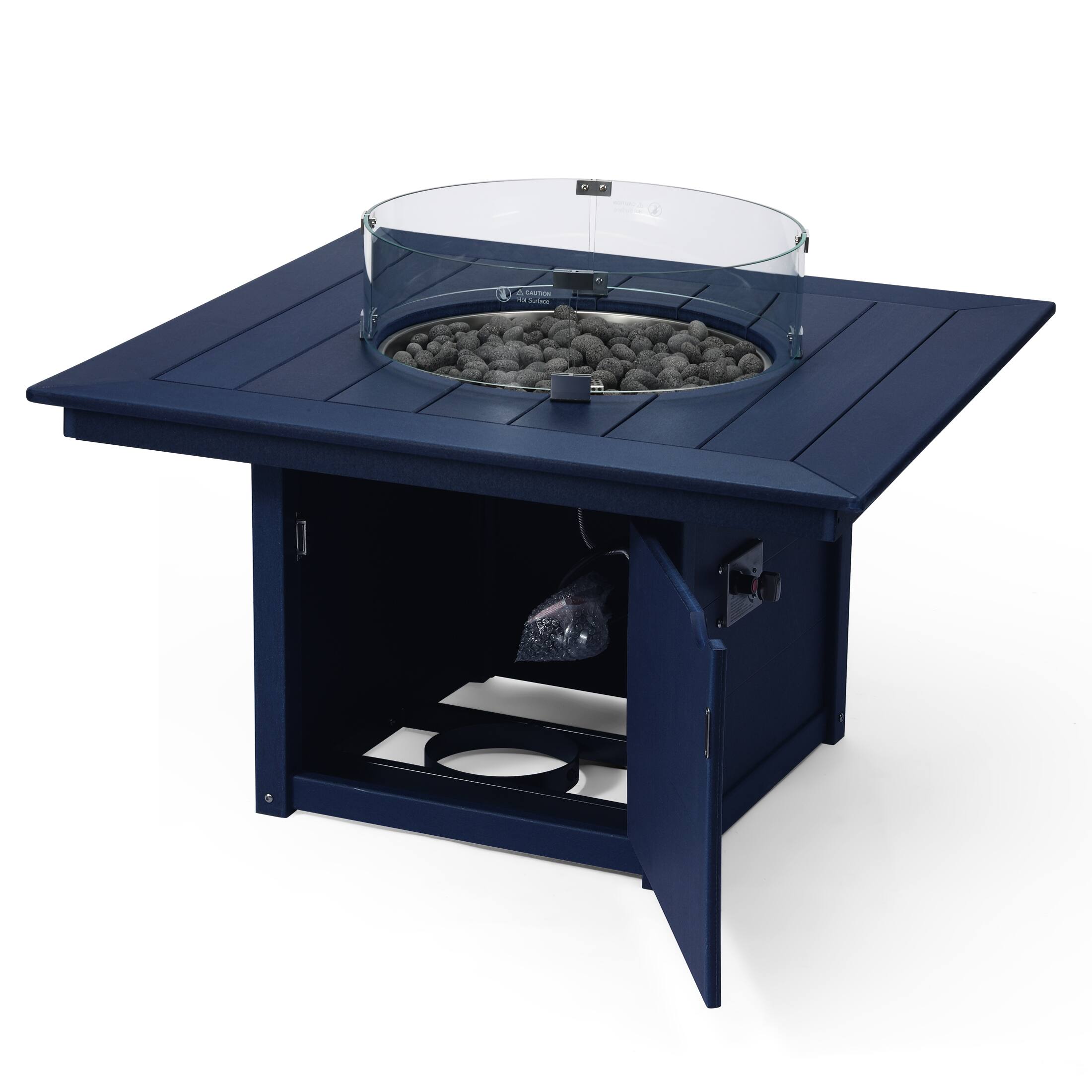 Left. WestinTrends - WestinTrends Helios 42" Modern Outdoor Patio Propane Square Fire Pit Table.