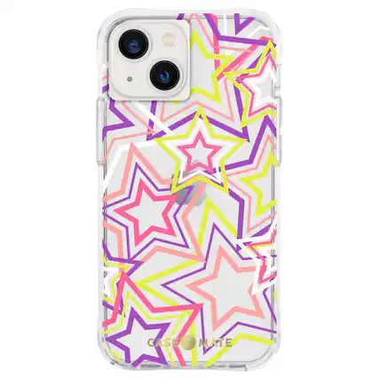 Front. Case-Mate - Print Hardshell Case for iPhone 13 mini - Neon Stars.