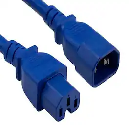 Sanoxy - Cables and Adapters; 3ft 14 AWG 15A 250V Power Cord (IEC320 C14 to IEC320 C15) - Blue