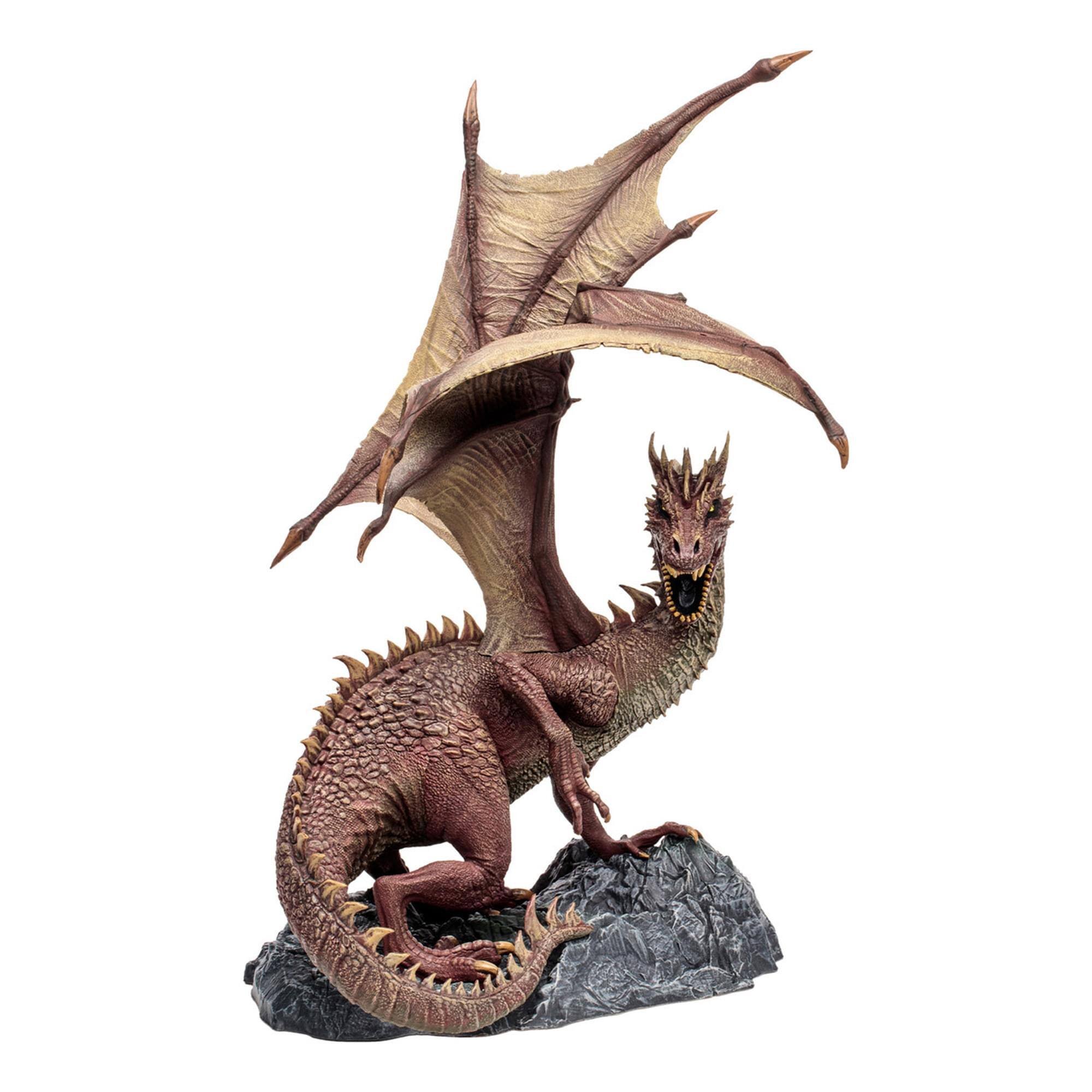 Alt View 10. McFarlane Toys - McFarlane Toys Dragons 14 Inch Mythical Eternal Clan Dragon Resin Figurine - Brown.