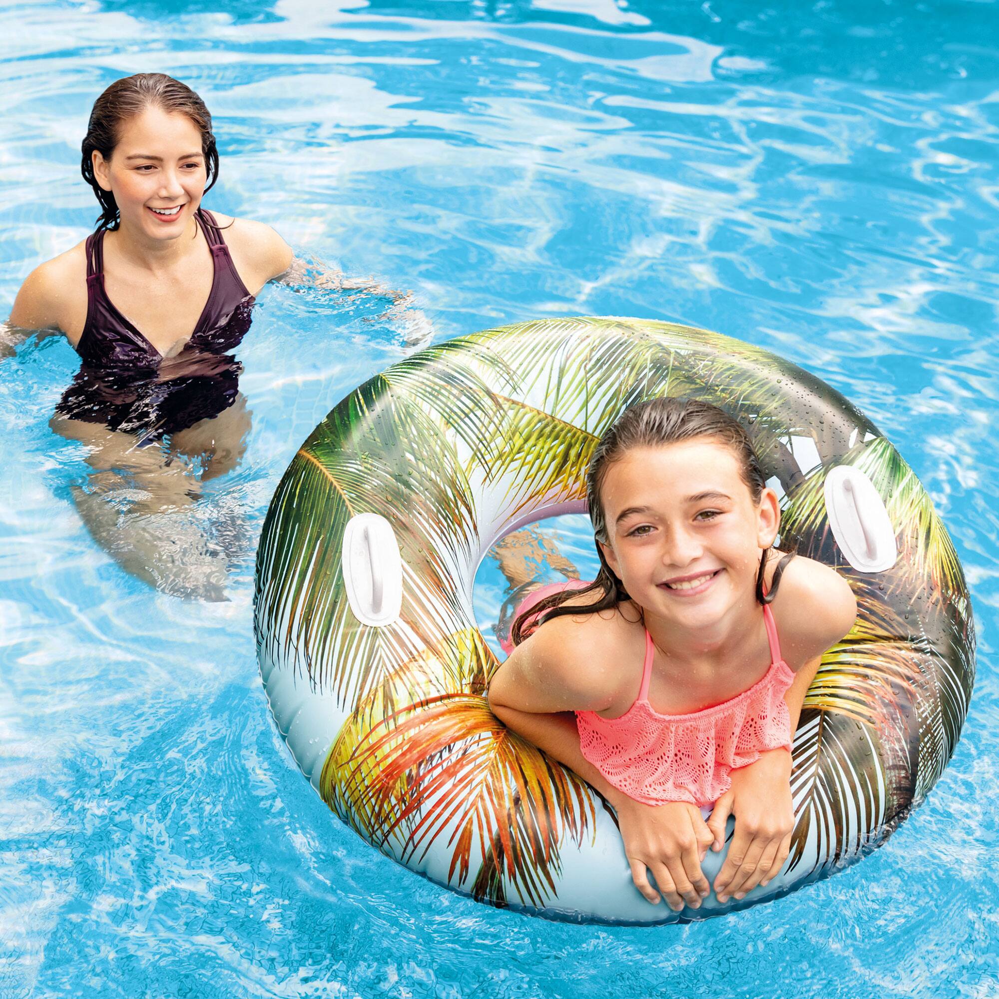 Alt View 3. Intex - Intex 58263EP Groovy Color Inflatable Tropical Flower Transparent Tube Raft - Multicolored.