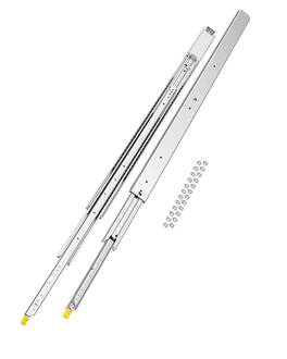 VEVOR - 1 Pair Full Extension Drawer Slides 18 20 22 28 30 32 36 38 40 44 48 52 56 60 in, 500 lbs Load Capacity Locking Drawer - Silver