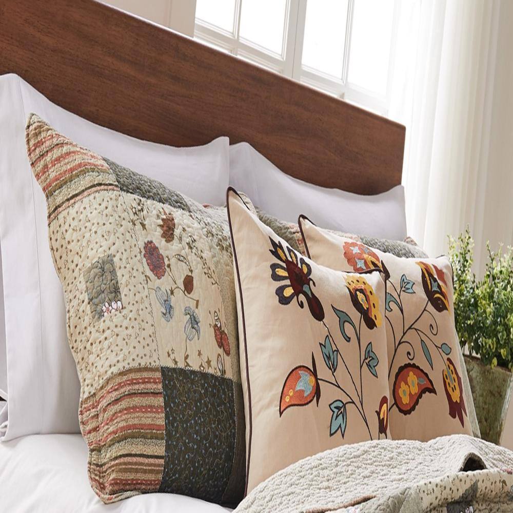 Alt View 1. Greenland Home Fashions - Greenland Home Fashion Sedona Quilt And Pillow Sham Set - 2 - Piece - Twin 68x86", Multi - Multi.