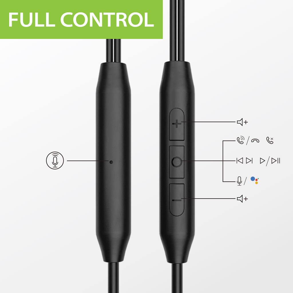 FULL CONTROL

- Microphone
- Volume Up
- Play/Pause
- Previous/Next
- Call Answer/End
- Volume Down