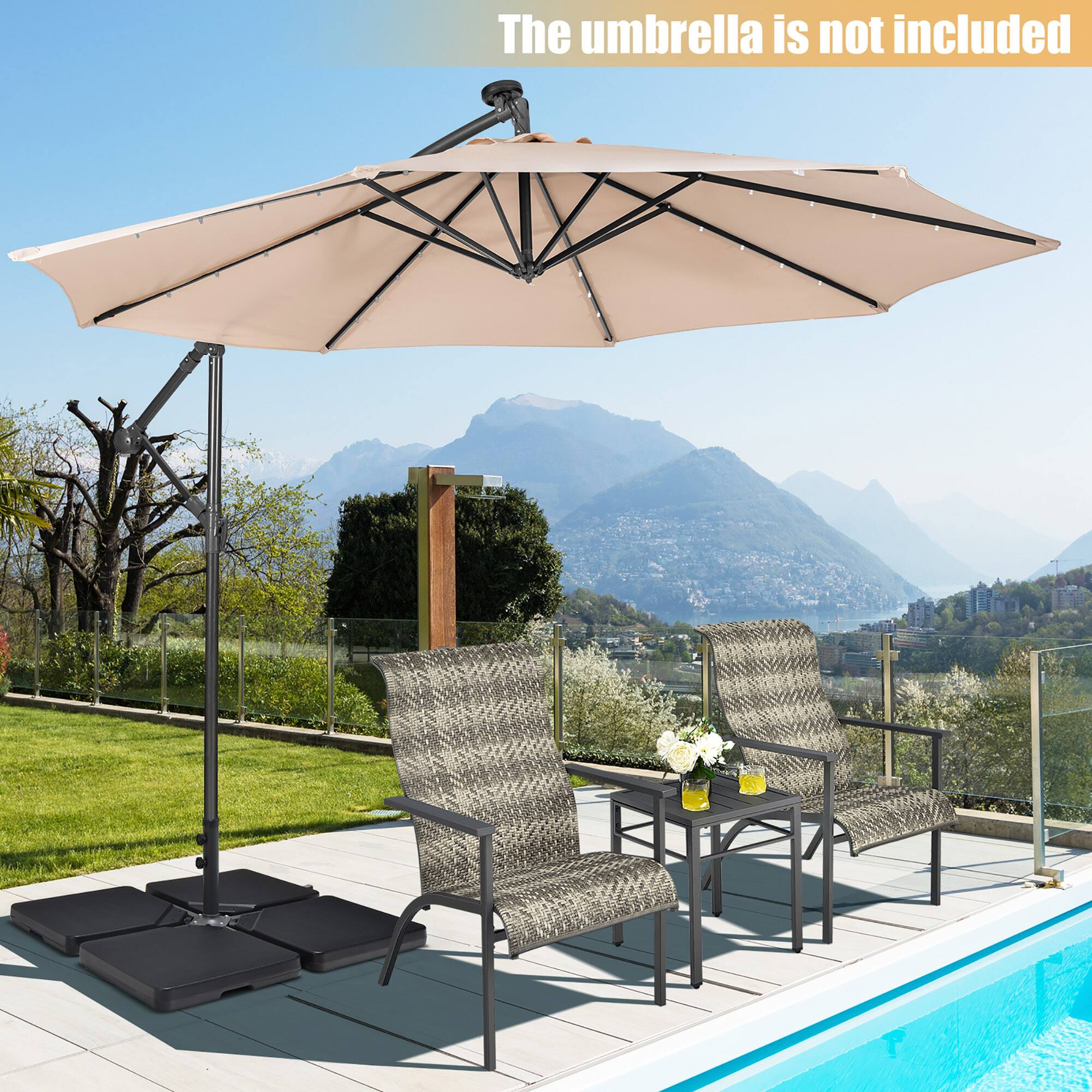 The umbrella is not included.