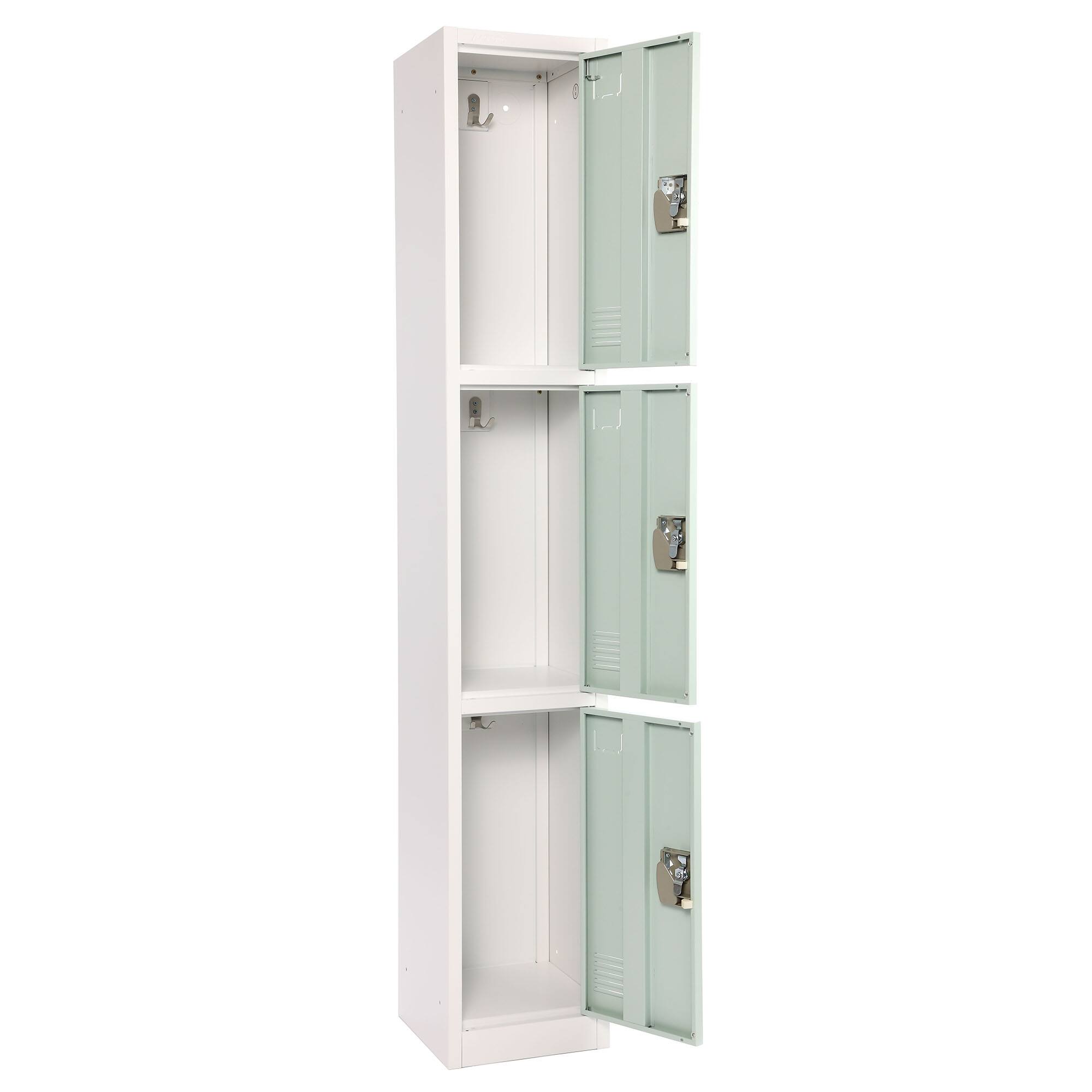 Alt View 2. AdirOffice - Storage Locker 629-Series 72" H 3-Tier Steel Compartment Key Lock Locker with Key Lock - Misty Green.