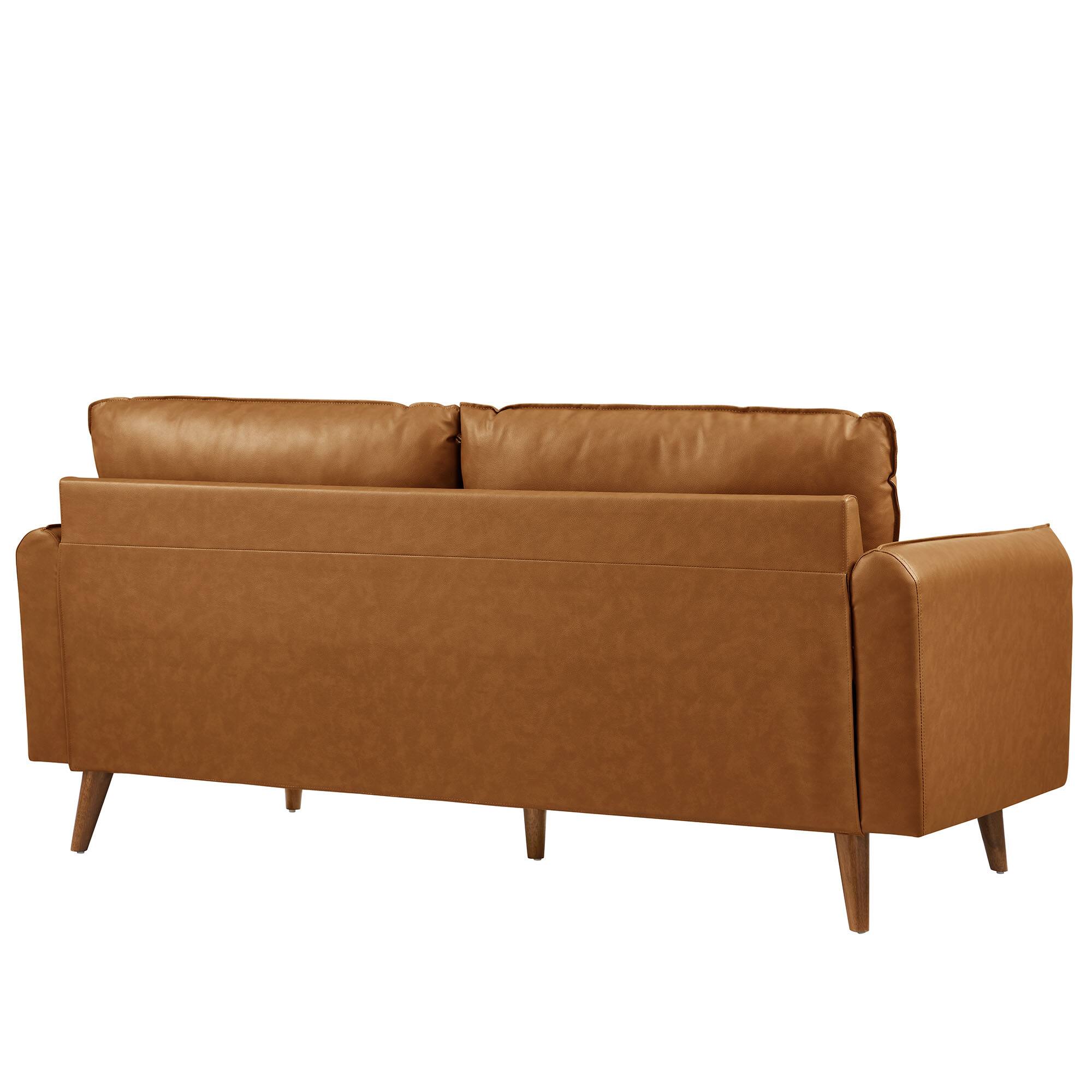 Alt View 1. Modway - Revive Upholstered Vegan Leather Sofa by Modway - Brown.