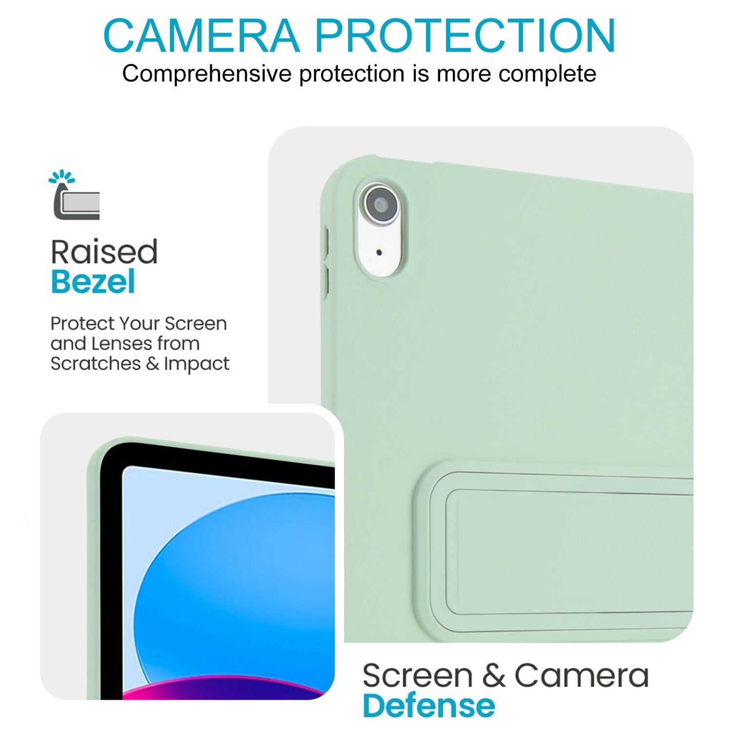 CAMERA PROTECTION  
Comprehensive protection is more complete  

Raised Bezel  
Protect Your Screen and Lenses from Scratches & Impact  

Screen & Camera Defense