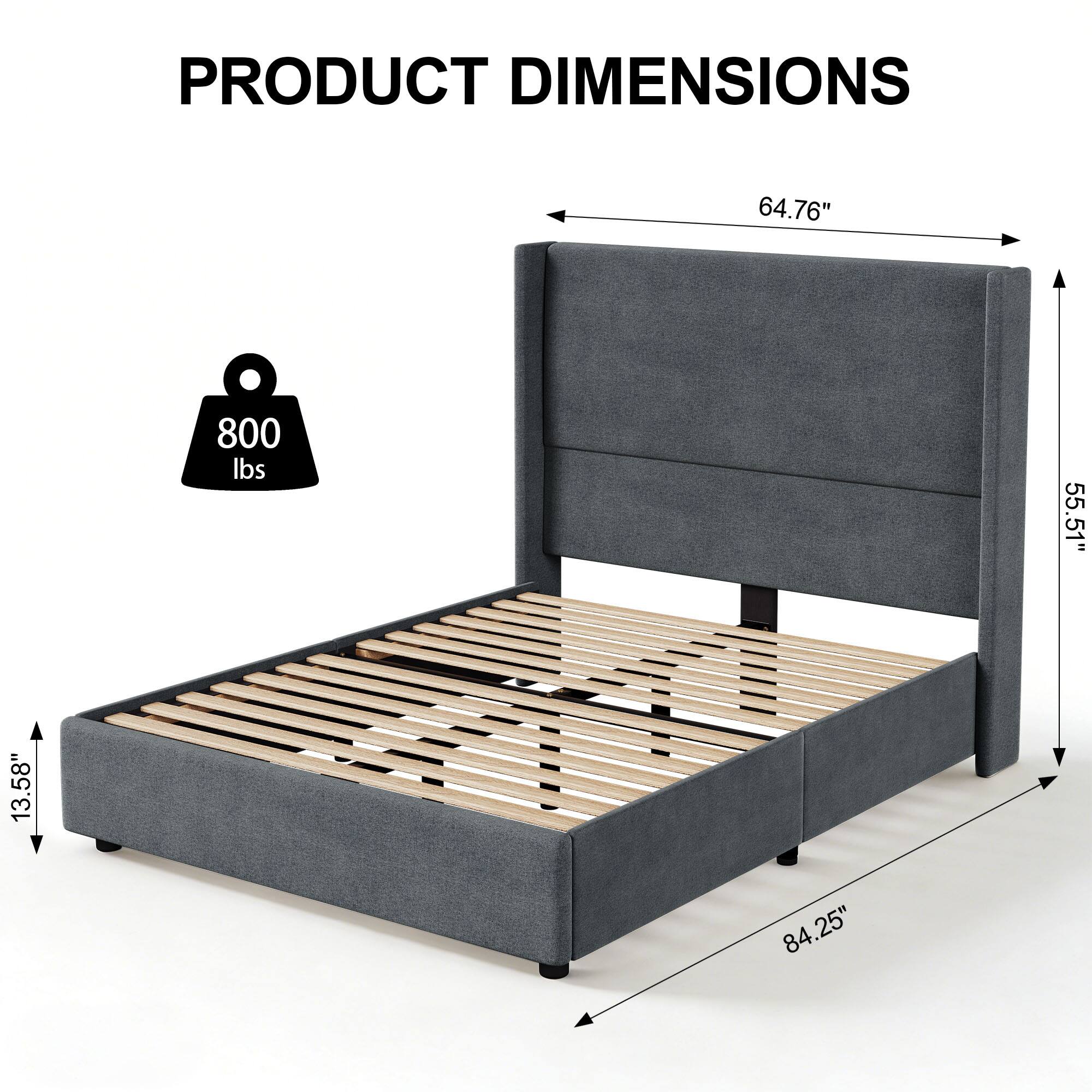 PRODUCT DIMENSIONS  
64.76" x 800 lbs x 55.51" x 13.58" x 84.25"