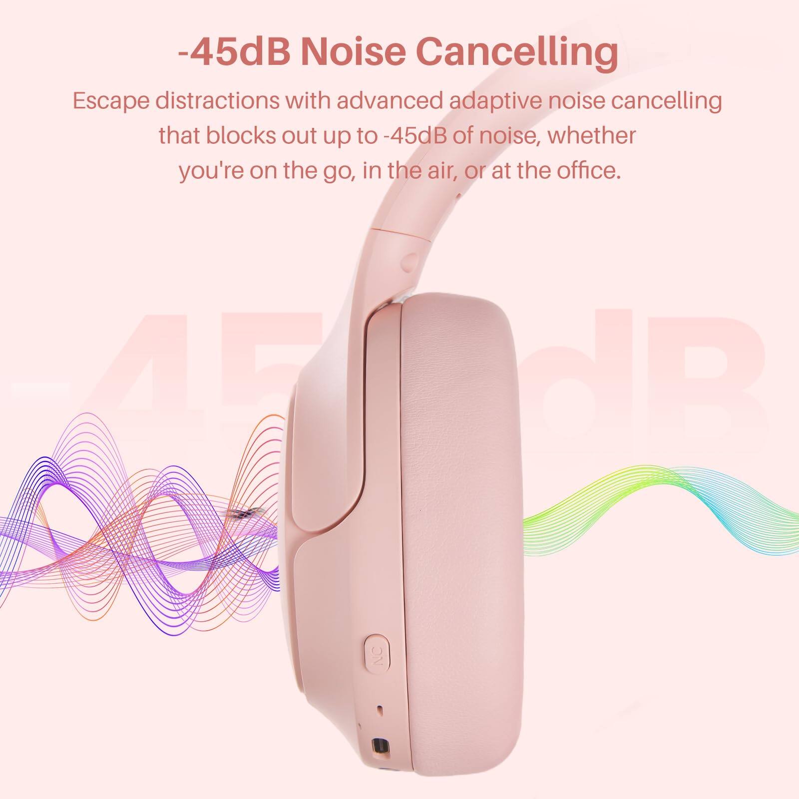 -45dB Noise Cancelling

Escape distractions with advanced adaptive noise cancelling that blocks out up to -45dB of noise, whether you're on the go, in the air, or at the office.