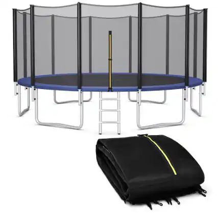 Front. Kadyn - Bounce Trampoline Replacement Safety Enclosure Net,15/16 Feet Trampoline Replacement Safety Net-16 ft.