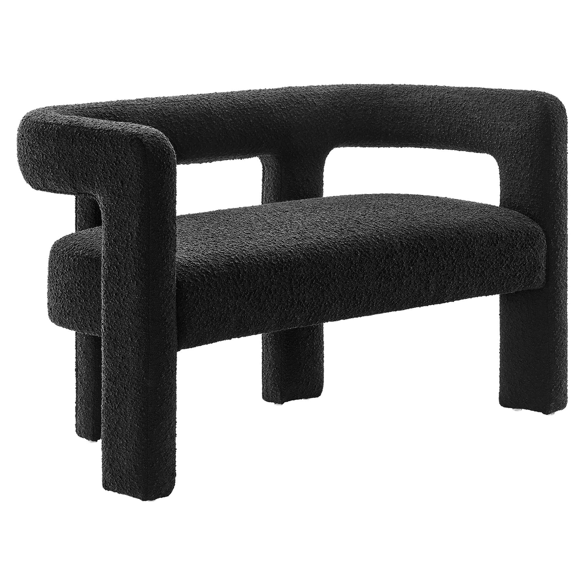 Angle. Modway - Kayla Boucle Upholstered Loveseat by Modway - Black.