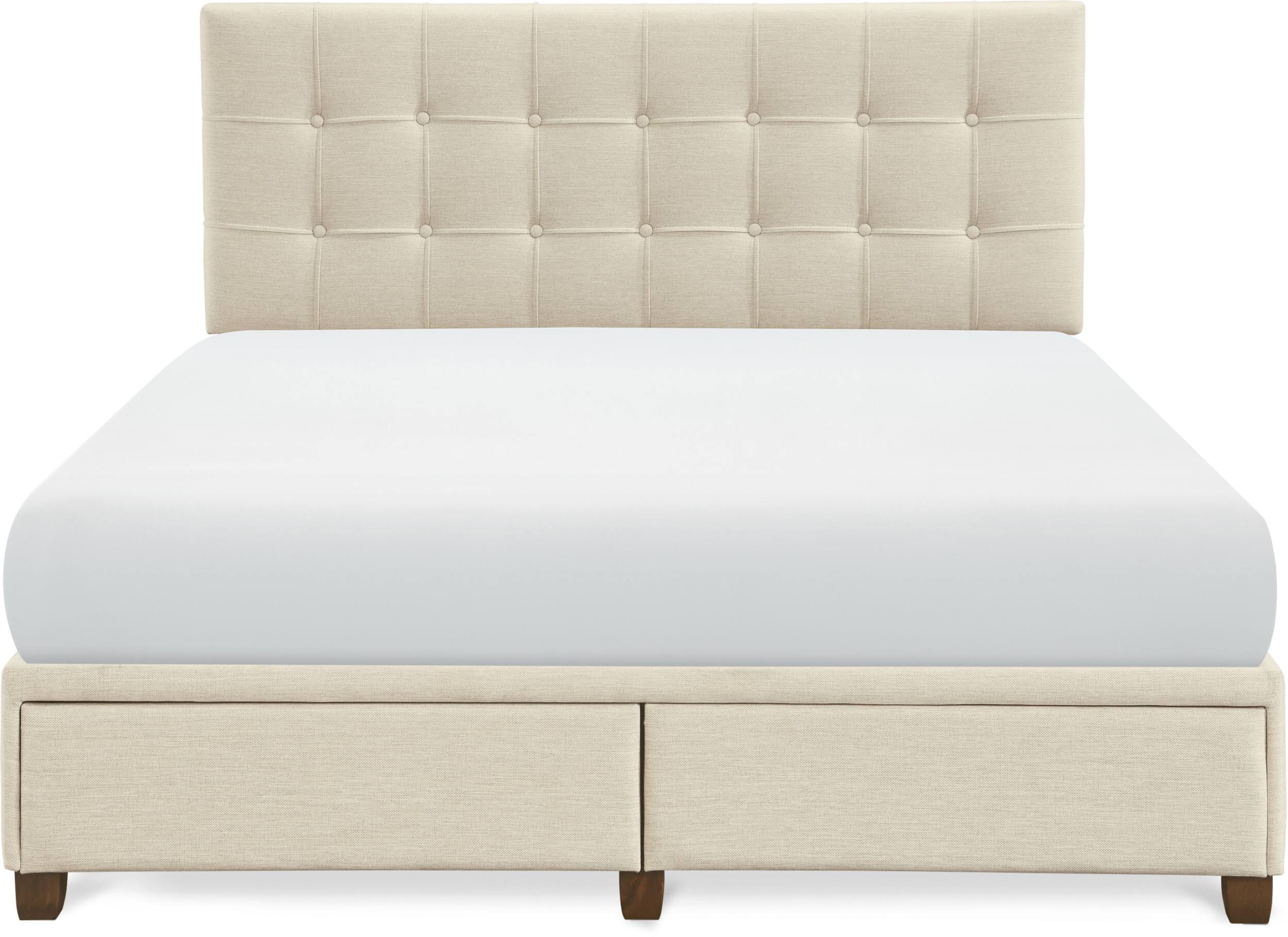 Alt View 12. Click Decor - Edmond Storage Bed with Adjustable Height Headboard Queen Size - Beige.