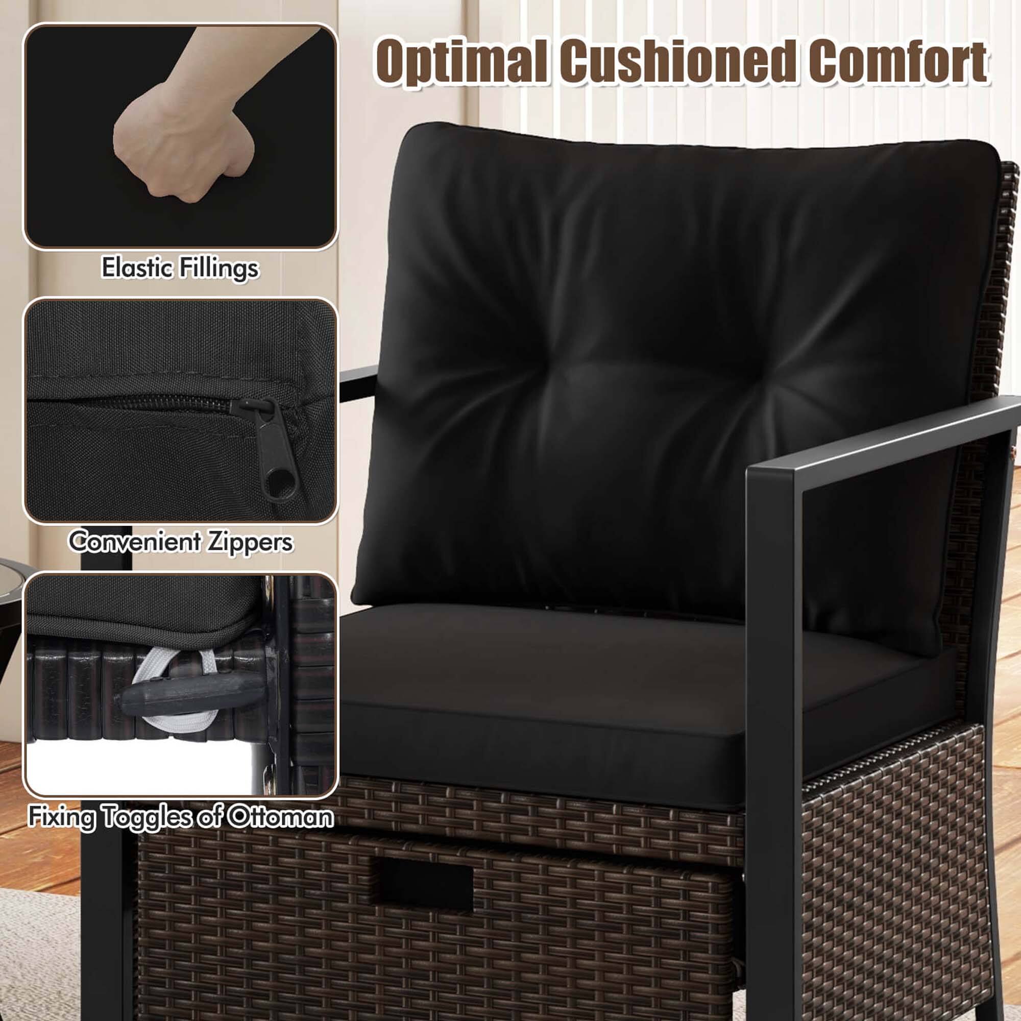 Optimal Cushioned Comfort Elastic Fillings Convenient Zippers Fixing Toggles of Ottoman