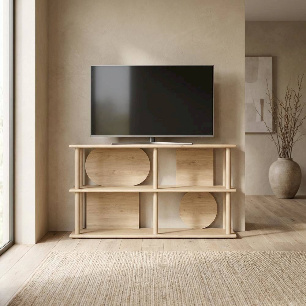 Alt View 2. FurniFact - 55-Inch Console Table in Elegant Finish with Sturdy Construction - Brown.