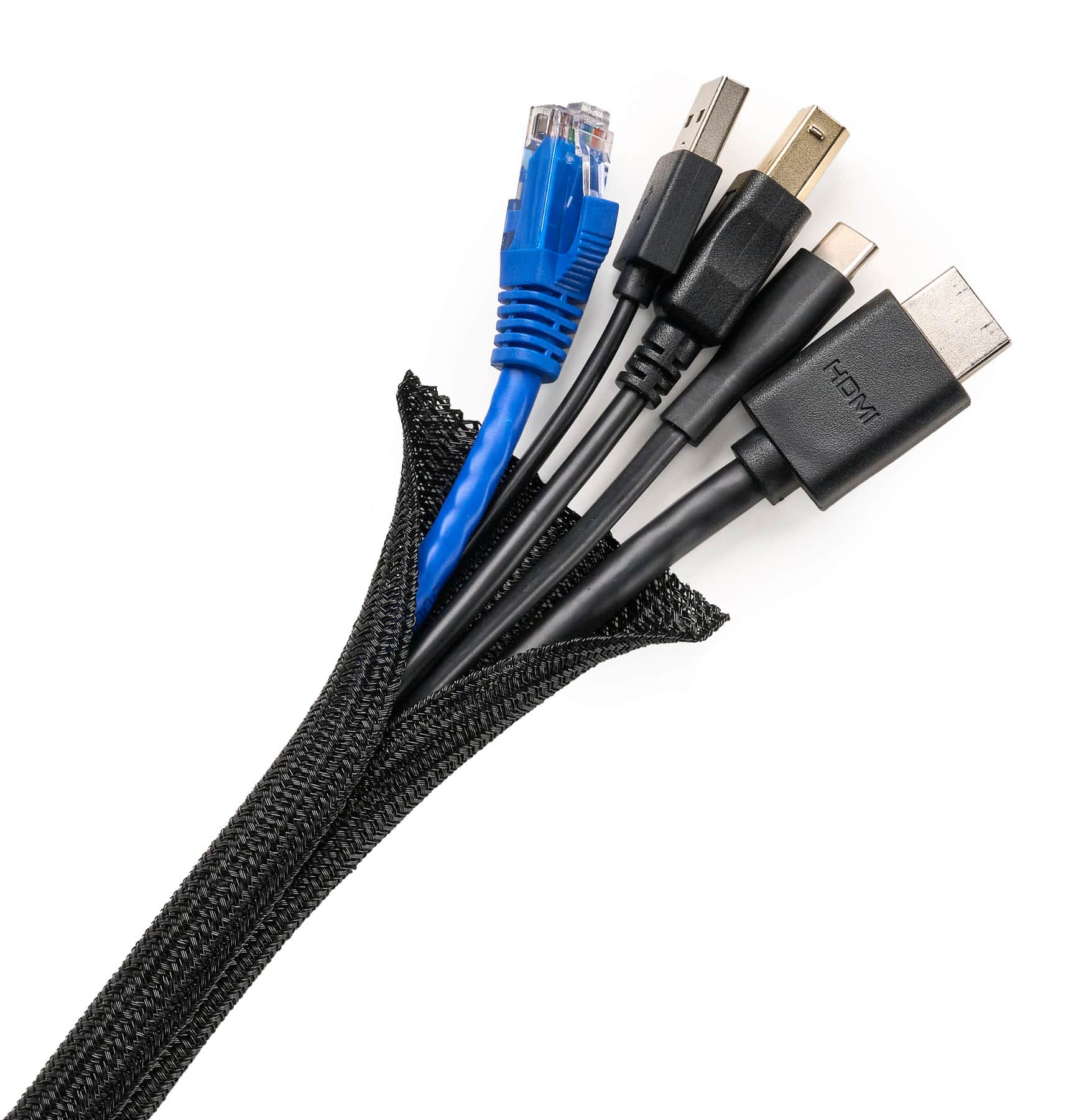 Alt View 1. Wrap-It Storage - Mesh Cable Sleeve - Black.