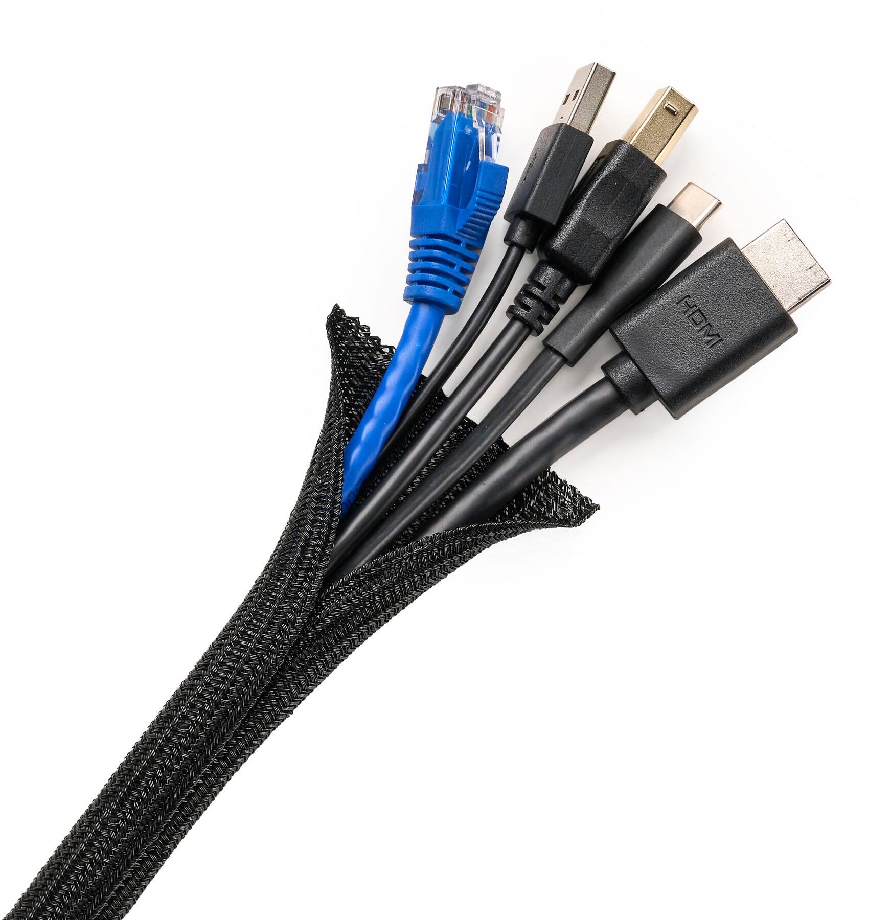 Alt View 1. Wrap-It Storage - Mesh Cable Sleeve - Black.