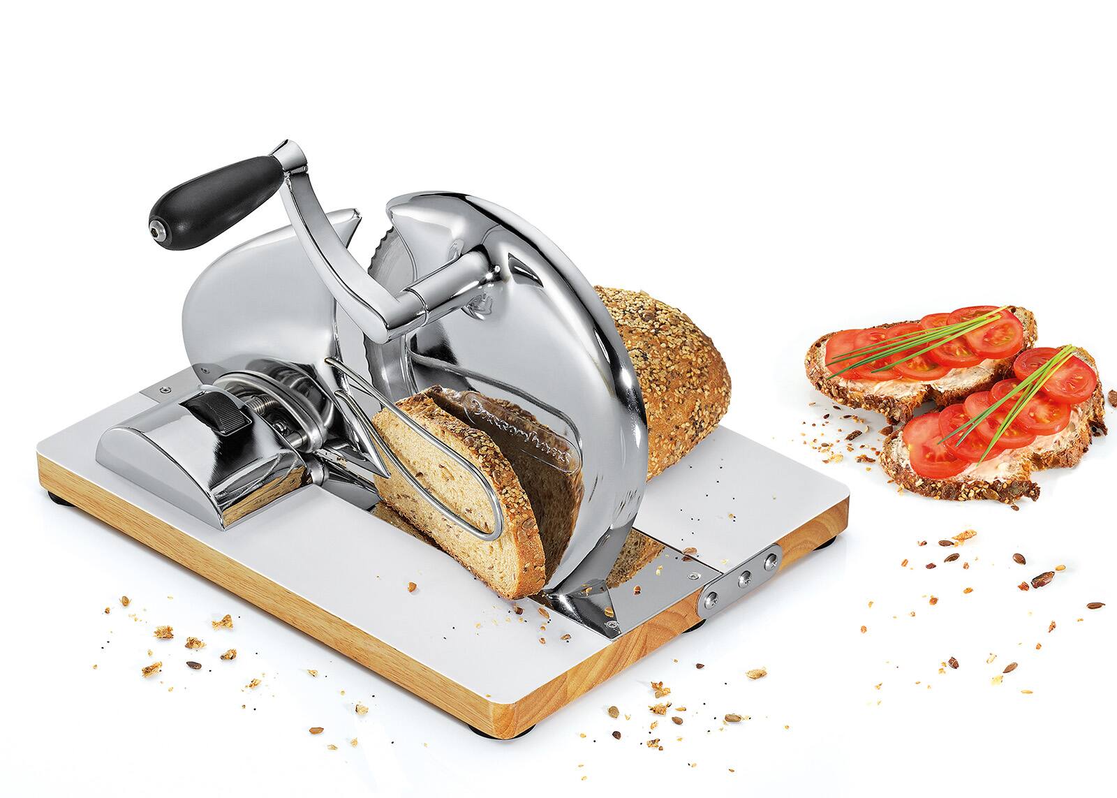 Alt View 6. Zassenhaus - Vintage Bread Slicer, Hand Crank Home Bread Slicer - Chrome.