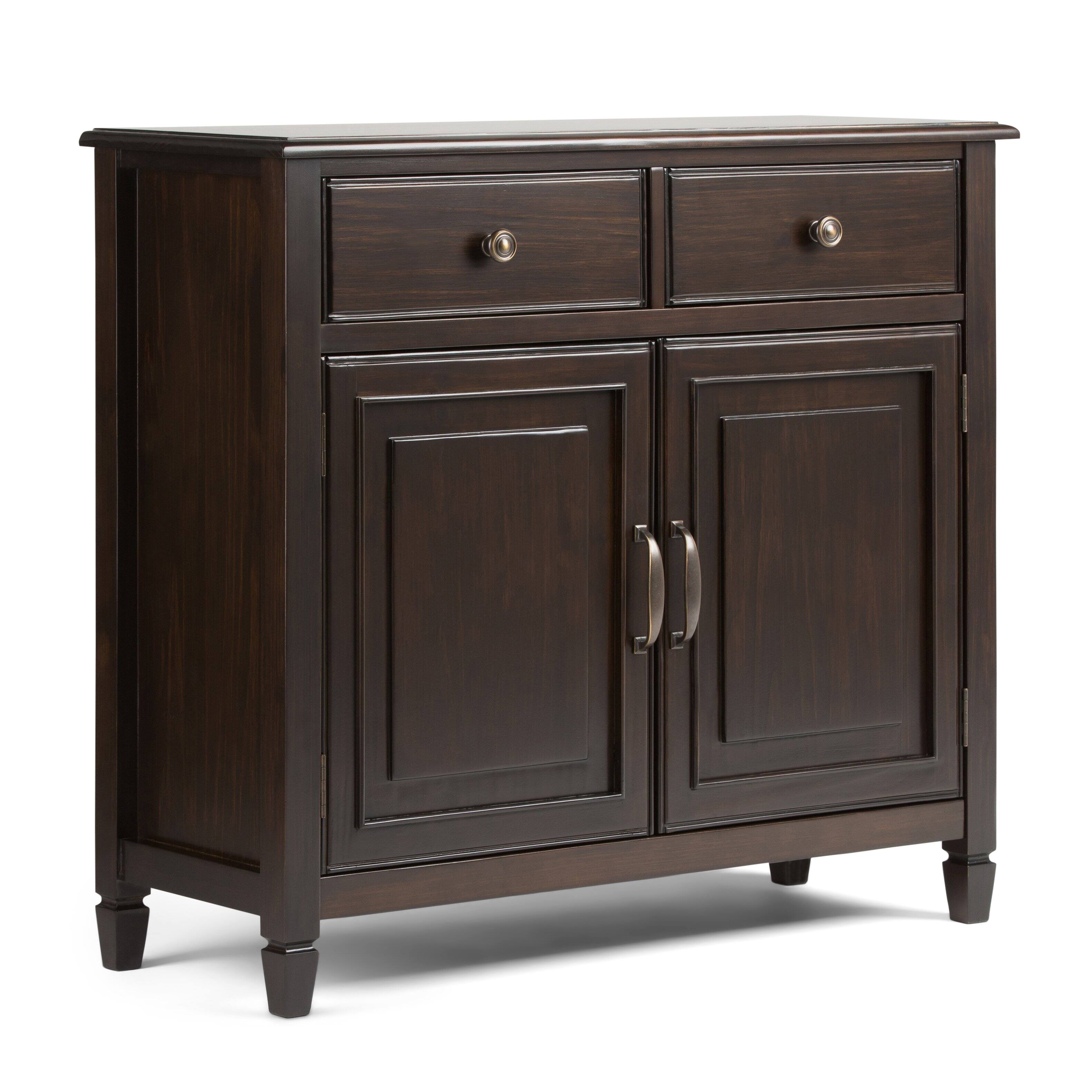 Alt View 2. Simpli Home - Connaught Solid Wood 42 inch Wide Storage Bench and 40 inch Wide Storage Cabinet in Dark Chestnut Brown - Dark Chestnut Brown.