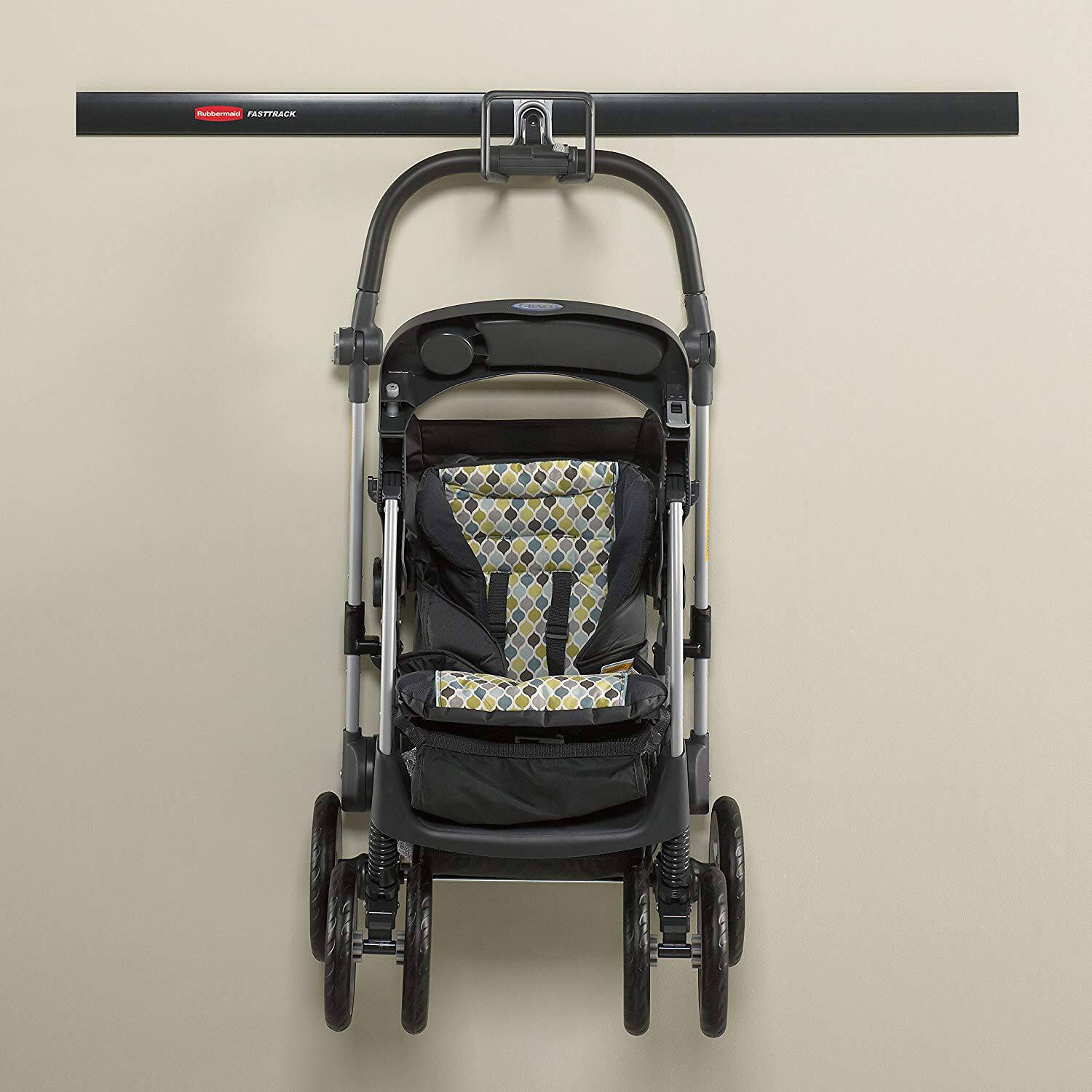 Alt View 4. RubberMaid - Rubbermaid FastTrack All in 1 Rail Garage Storage System Water Hose Hook, Black - Black.