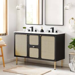 Chaucer 48" Bathroom Vanity with White Basin Included by Modway - Black White