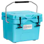 Front. Costway - Costway 16 Quart Cooler Portable Ice Chest Leak-Proof 24 Cans Ice Boxfor Camping - Blue.