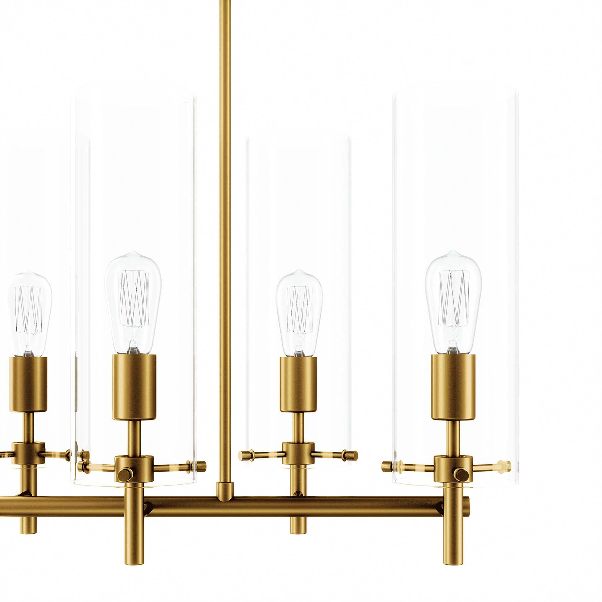 Alt View 5. Modway - Skylark 6-Light Chandelier by Modway - Clear Satin Brass.
