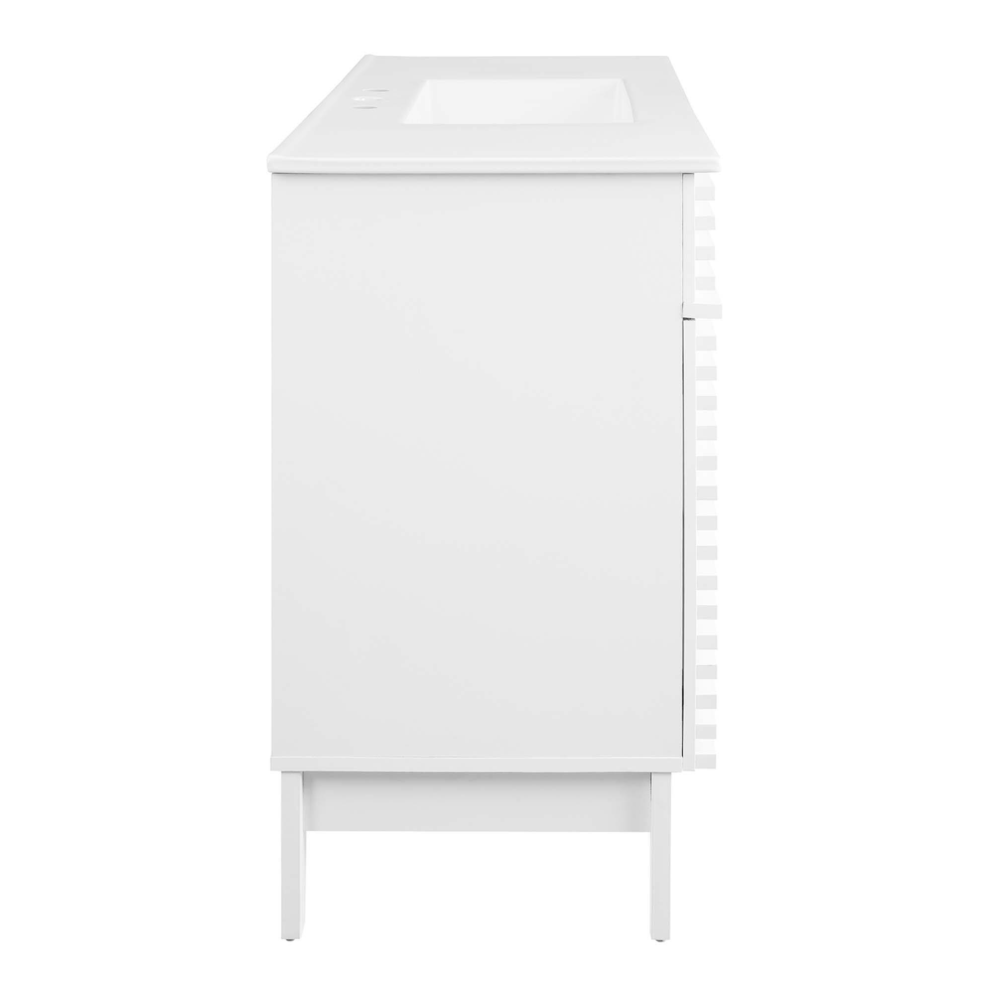 Alt View 1. Modway - Render 48" Bathroom Vanity with White Basin Included - White White.