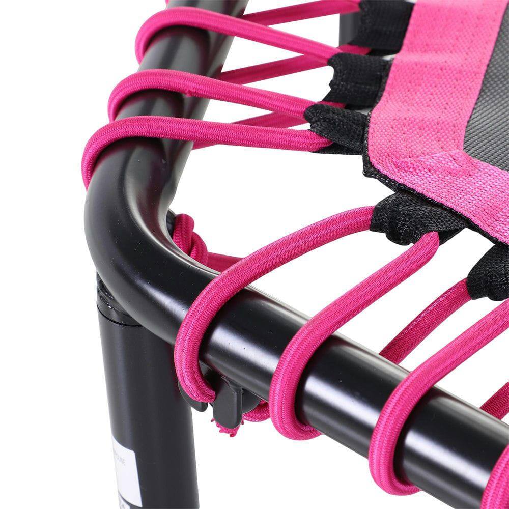 Left. Resenkos - 48-Inch Hexagonal Bungee Rebounder with Adjustable Handlebars for Cardio - Pink/Black - Pink.
