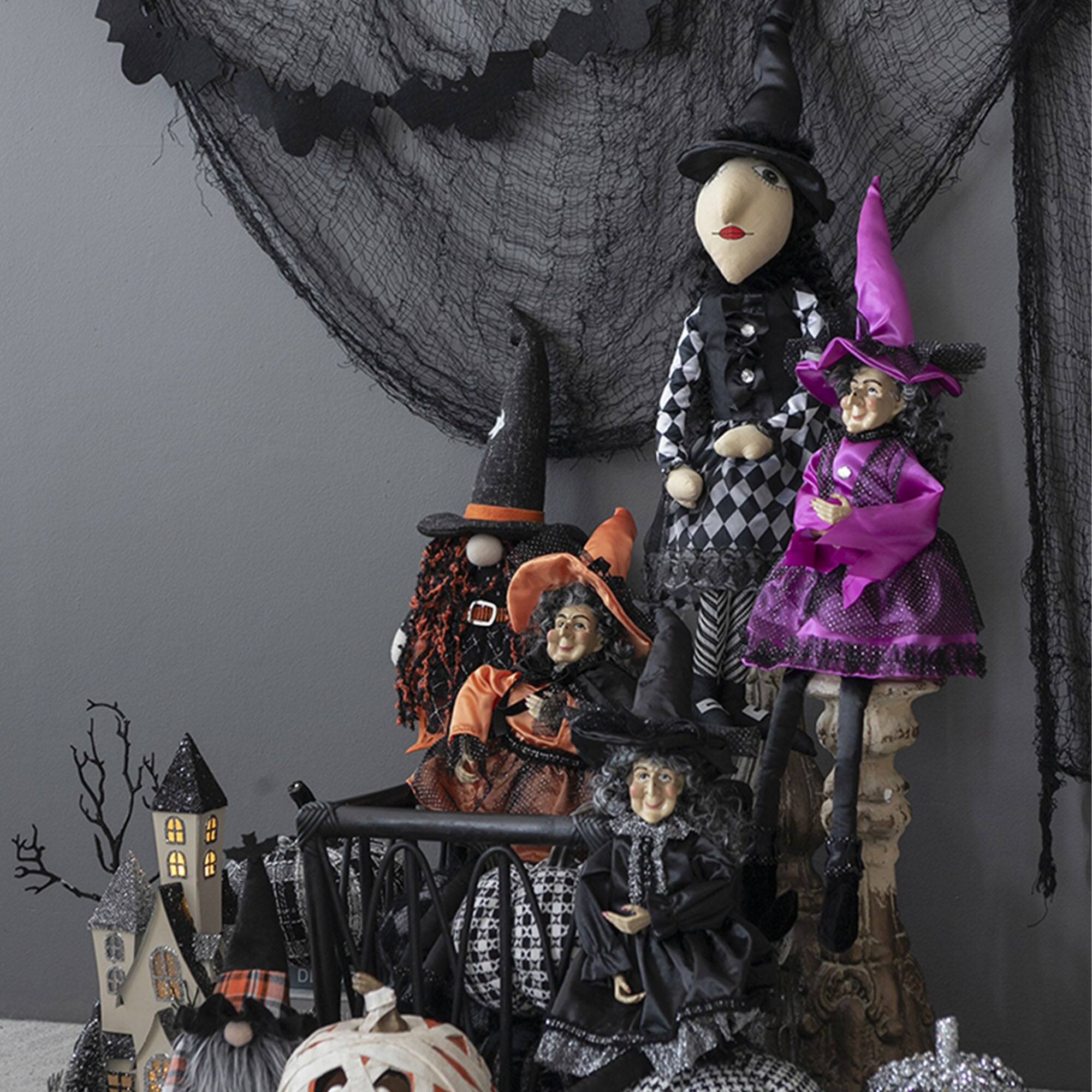 Alt View 5. Boyel Living - Handcrafted Sitting Witch Decoration for Halloween - Black.