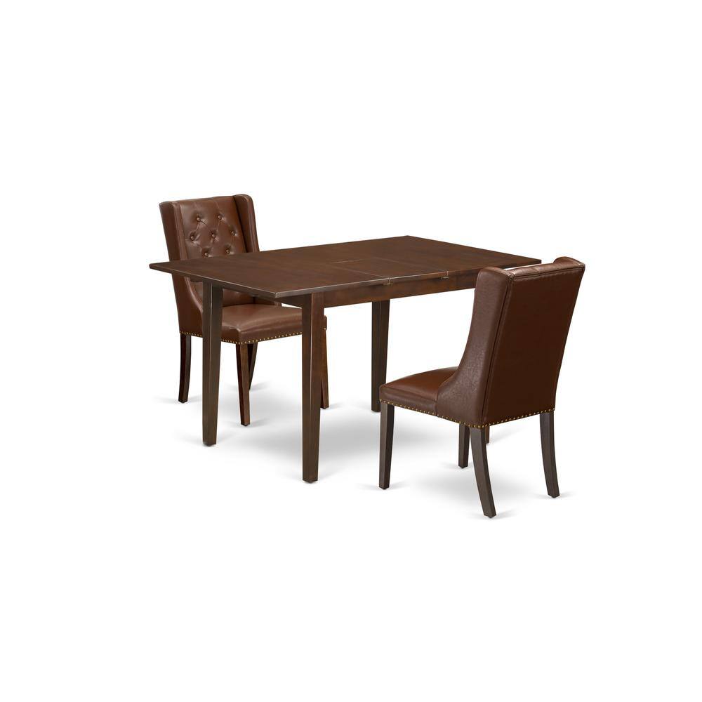 Left. East West Furniture - East West Furniture PSFO3-MAH-46 3-Piece Dining Room Table Set Includes 1 Picasso Butterfly Leaf Dining Table and 2 - Mahogany.