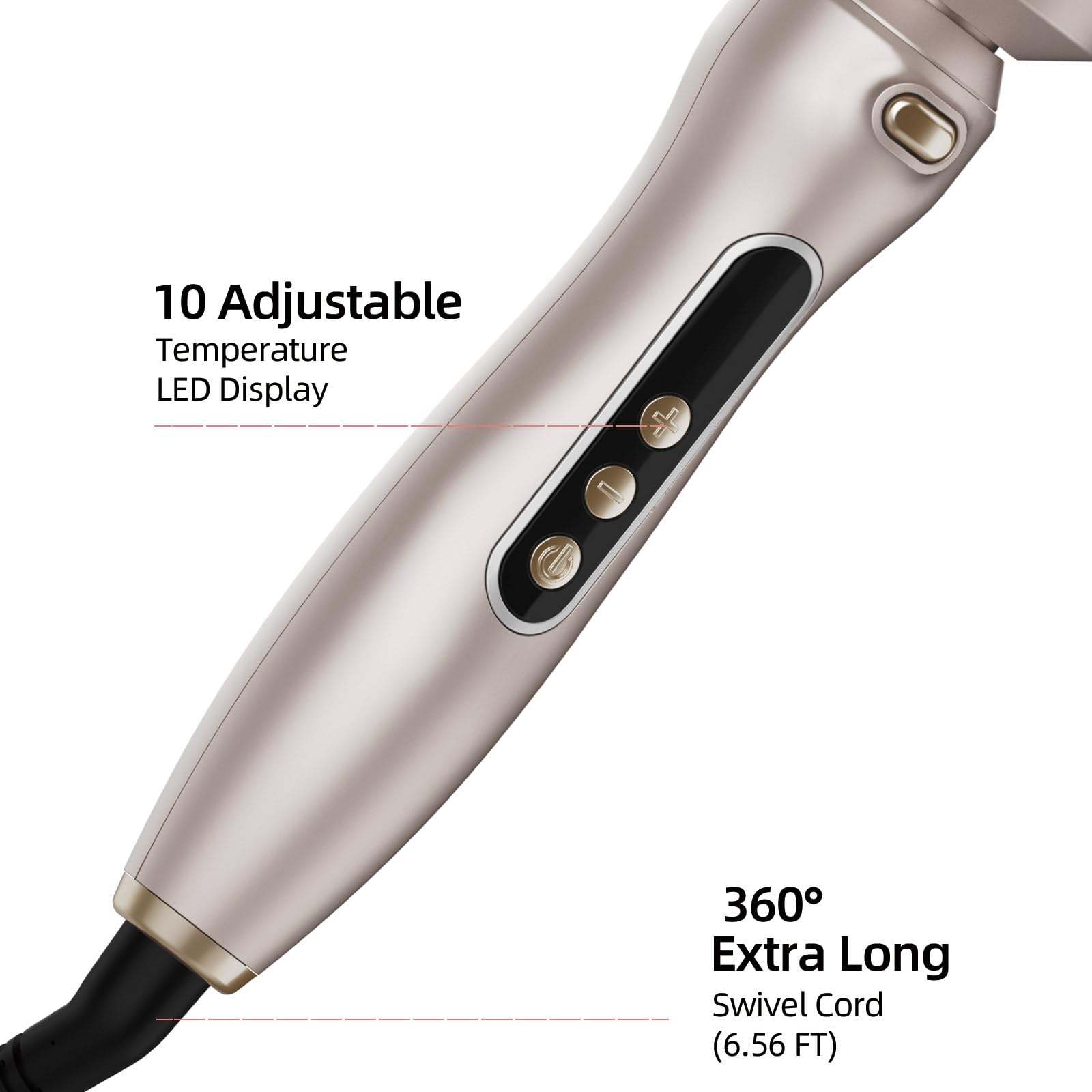 10 Adjustable Temperature LED Display

360° Extra Long Swivel Cord (6.56 FT)