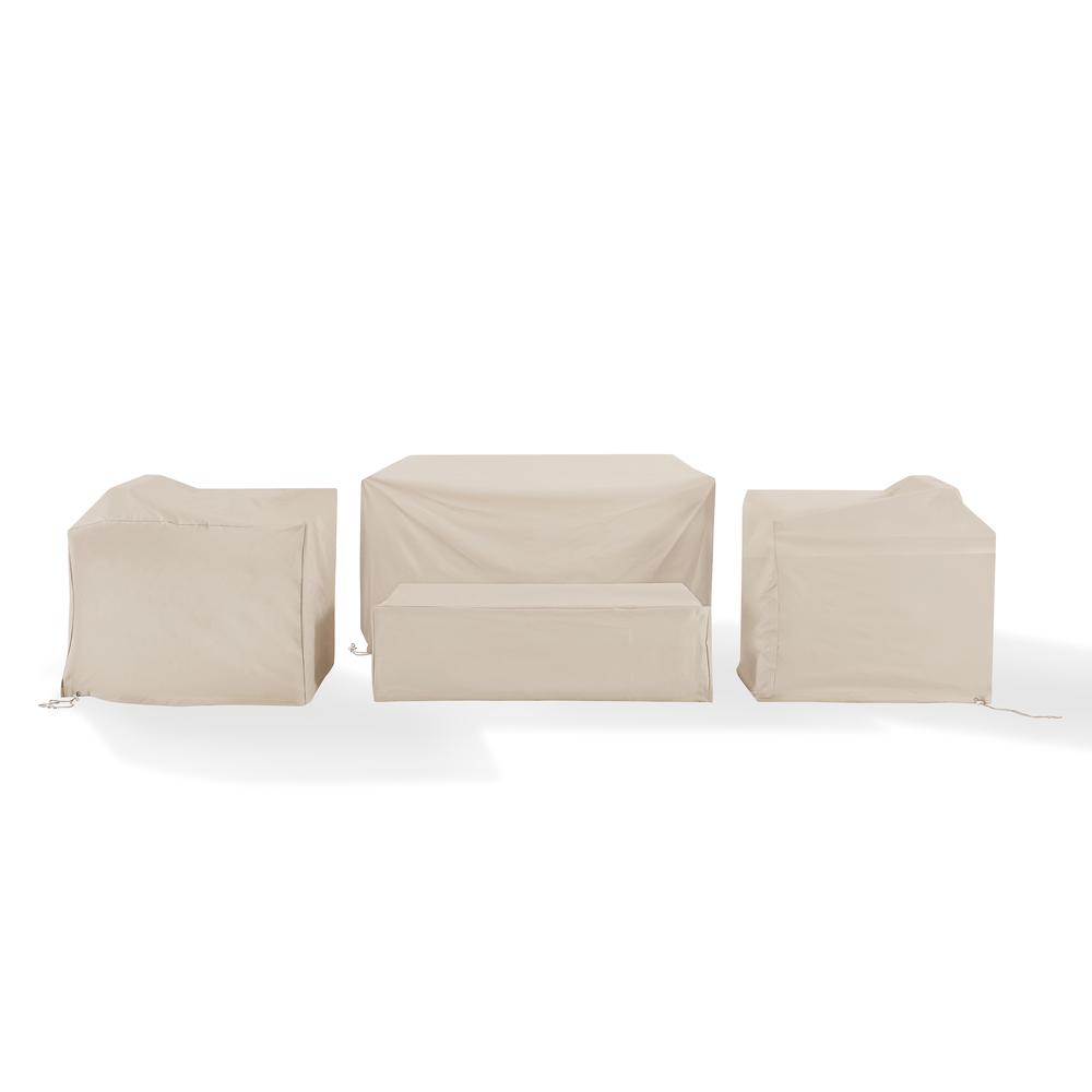 Angle. Crosley Furniture - 4Pc Outdoor Furniture Cover Set - Loveseat - Tan.